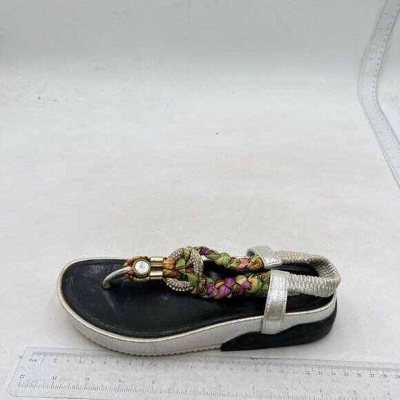 Rhinestones Flip Flops For Women ,Black Sliver Sandals - Picture 1 of 7